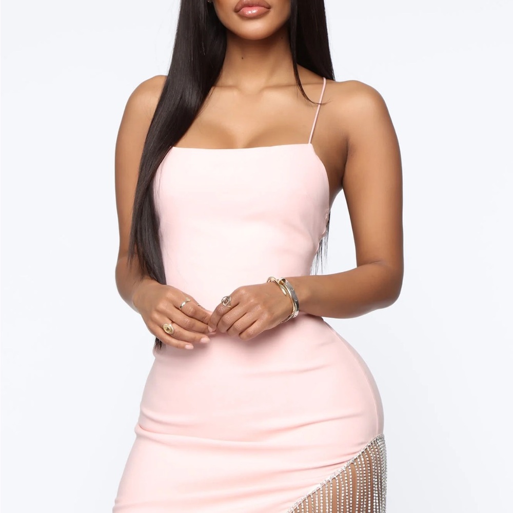 Fashion Nova Elegant Pink Spaghetti Strap Dress